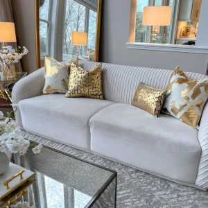 Cloud9d Becca Charcoal Gold Pillow – 14″ X 20″ PILLOWS, RUGS, & THROWS