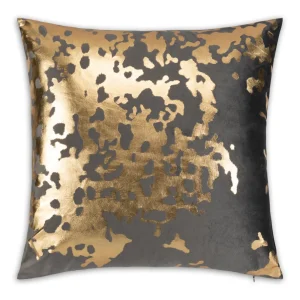 Cloud9d Elise Charcoal Gold Pillow – 20″ X 20″ PILLOWS, RUGS, & THROWS