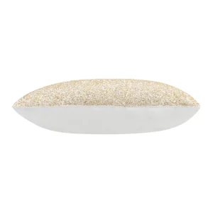 Cloud9d Lena – Ivory Velvet Pillow 5″ Top Beaded In Gold Beadwork – 20″ X 14″