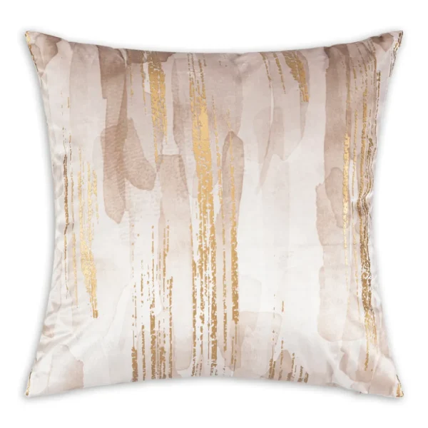 Cloud9d PILLOWS, RUGS, & THROWS Elise Ivory And Gold Pillow – 20″ X 20″