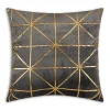 Cloud9d PILLOWS, RUGS, & THROWS Sera Charcoal Gold Pillow – 20″ X 20″