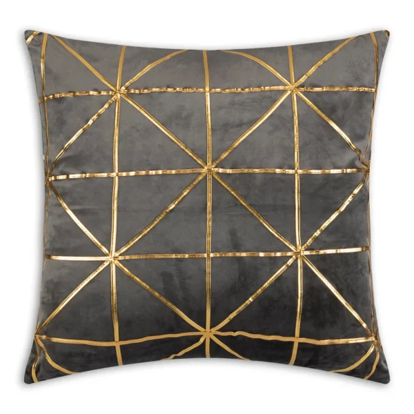 Cloud9d PILLOWS, RUGS, & THROWS Sera Charcoal Gold Pillow – 20″ X 20″