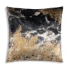 Cloud9d PILLOWS, RUGS, & THROWS Inaya – Abstract Digital Printed Velvet Pillow W/ Gold And Silver Foil – 22″ X 22″