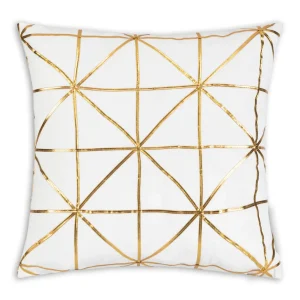Cloud9d PILLOWS, RUGS, & THROWS Sera Ivory Gold Pillow – 20″ X 20″