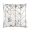 Cloud9d PILLOWS, RUGS, & THROWS Keva – Digital Printed Velvet Square Pillow W/ Hand Beaded Gold Sequin Beads – 22″ X 22″