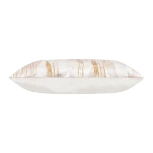 Cloud9d PILLOWS, RUGS, & THROWS Elise Ivory And Gold Pillow – 20″ X 20″