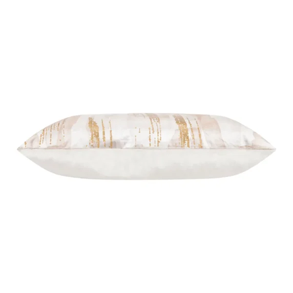 Cloud9d PILLOWS, RUGS, & THROWS Elise Ivory And Gold Pillow – 20″ X 20″