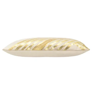 Cloud9d PILLOWS, RUGS, & THROWS Zara – Beige Velvet Pillow W/ Abstract Gold Foil 20 X 14