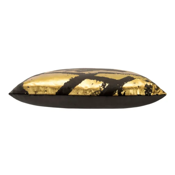 Cloud9d PILLOWS, RUGS, & THROWS Zara – Charcoal Velvet Pillow W/ Abstract Gold Foil – 22″ X 22″