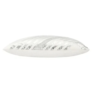 Cloud9d PILLOWS, RUGS, & THROWS Zara – Ivory Velvet Pillow W/ Abstract Silver Foil And Embroidery – 20″ X 14″