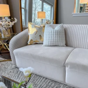 Cloud9d PILLOWS, RUGS, & THROWS Serena Beige Pillow – 20″ X 20″