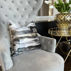 Cloud9d PILLOWS, RUGS, & THROWS Elise Black Gold Pillow – 20″ X 20″