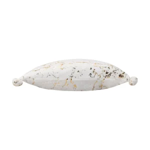 Cloud9d Rami – Faux Fur Pillow W/ Gold Printing And Pom Pom Trim – 20″ X 20″
