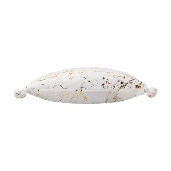 Cloud9d Rami – Faux Fur Pillow W/ Gold Printing And Pom Pom Trim – 20″ X 20″
