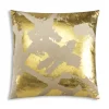 Cloud9d Zara – Beige Velvet Pillow W/ Abstract Gold Foil – 22″ X 22″ PILLOWS, RUGS, & THROWS