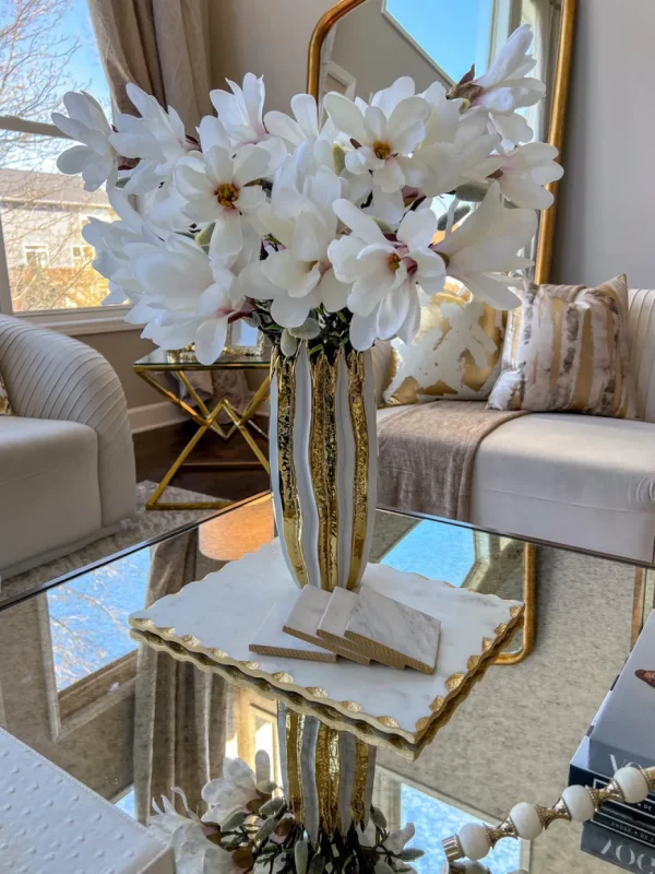 Inspire Me! Home Decor 25″ Cream Pink Magnolia Stem
