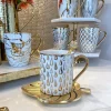Inspire Me! Home Decor 14 Oz. Detailed Abstract Gold Pattern Print Mugs (6 Designs)