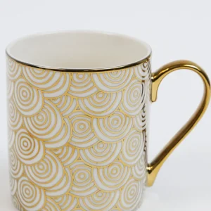 Inspire Me! Home Decor 14 Oz. Detailed Abstract Gold Pattern Print Mugs (6 Designs)