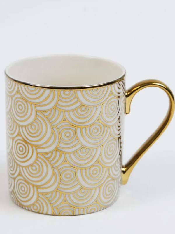 Inspire Me! Home Decor 14 Oz. Detailed Abstract Gold Pattern Print Mugs (6 Designs)