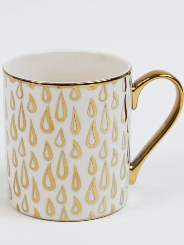 Inspire Me! Home Decor 14 Oz. Detailed Abstract Gold Pattern Print Mugs (6 Designs)