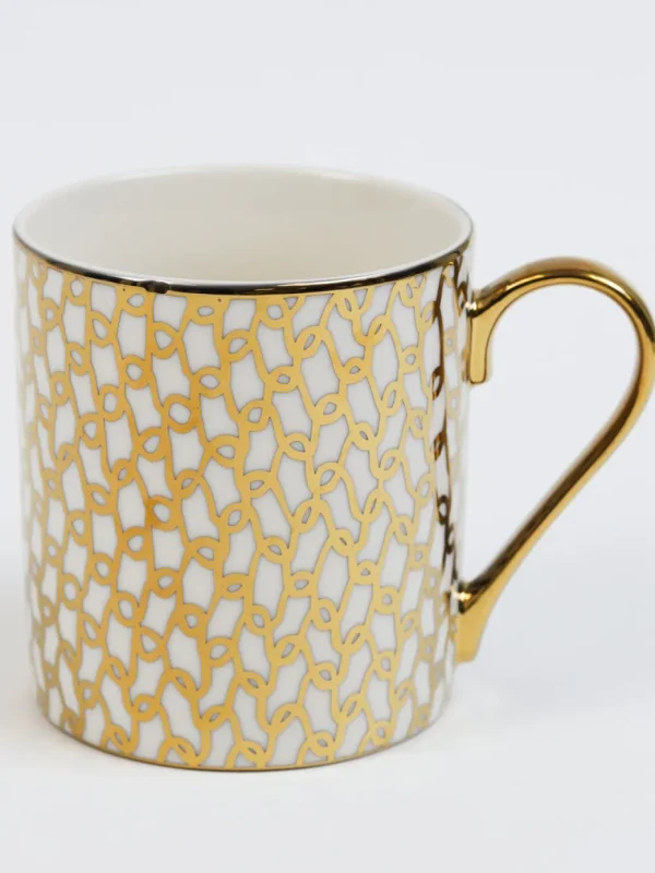 Inspire Me! Home Decor 14 Oz. Detailed Abstract Gold Pattern Print Mugs (6 Designs)