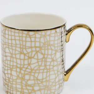 Inspire Me! Home Decor 14 Oz. Detailed Abstract Gold Pattern Print Mugs (6 Designs)