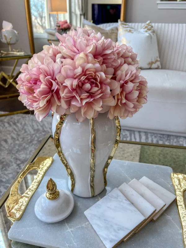 Inspire Me! Home Decor 21″ Pink Dahlia Stem