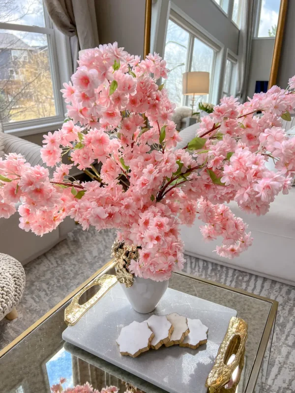 Inspire Me! Home Decor 40″ Pink Cherry Blossom Stem