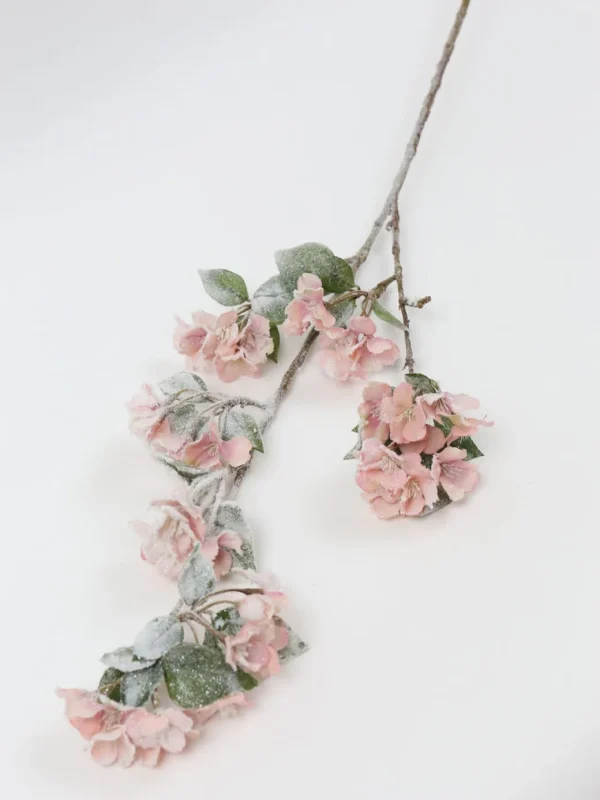 Inspire Me! Home Decor 35″ Snow Sprinkled Cherry Blossom Stem Pink