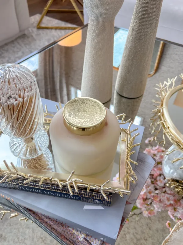 Inspire Me! Home Decor 5″ Vanilla Candle With Gold Lid