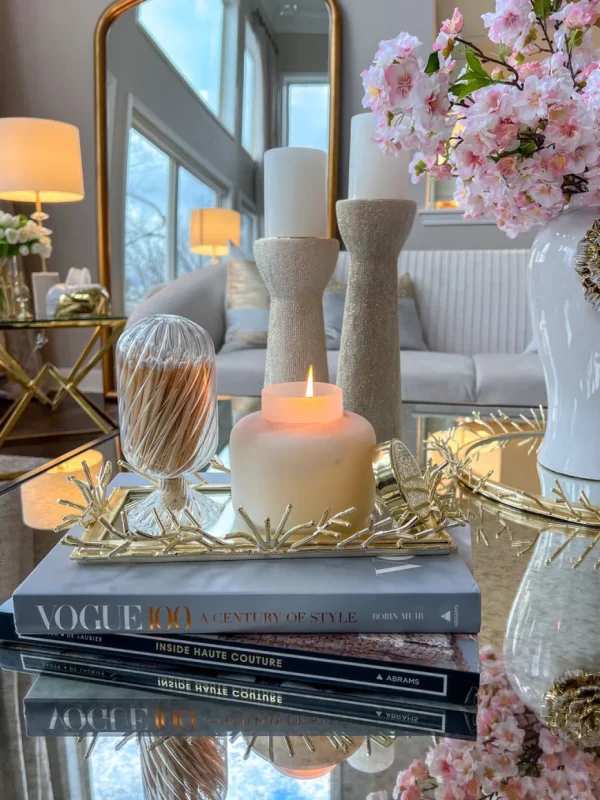 Inspire Me! Home Decor 5″ Vanilla Candle With Gold Lid