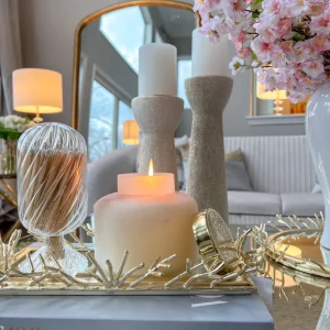 Inspire Me! Home Decor 5″ Vanilla Candle With Gold Lid