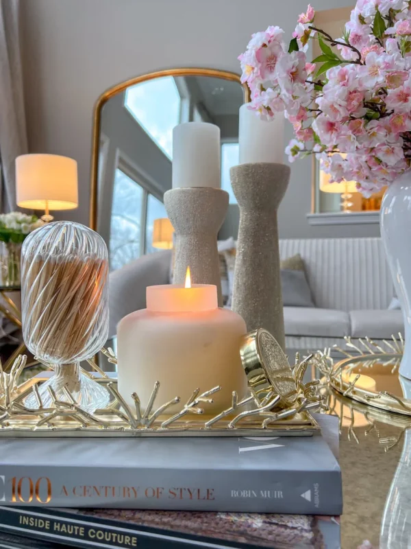 Inspire Me! Home Decor 5″ Vanilla Candle With Gold Lid