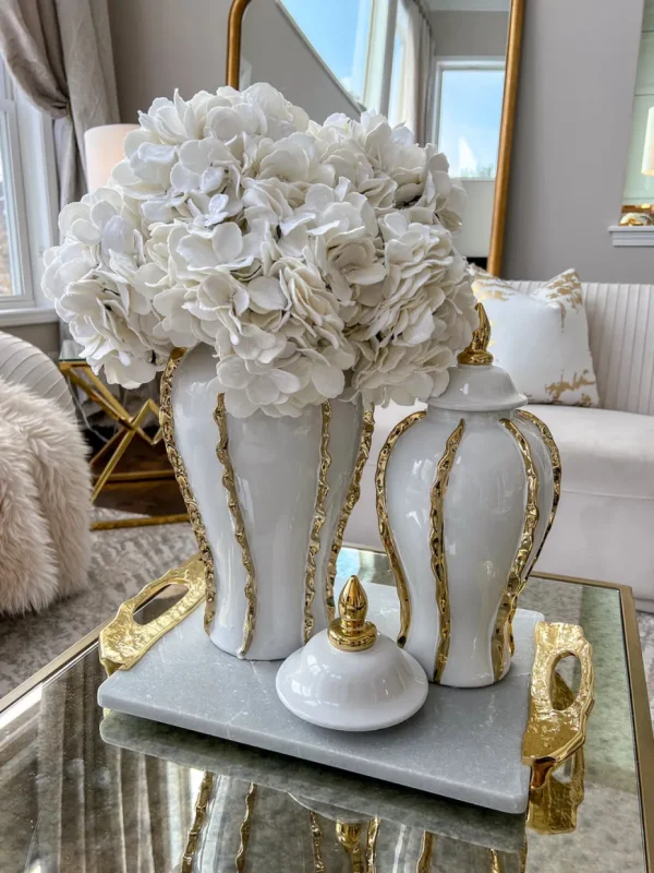 Inspire Me! Home Decor 18.5″ White Velvet Hydrangea Stem