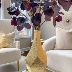 Inspire Me! Home Decor Abstract Textured Metal Vase