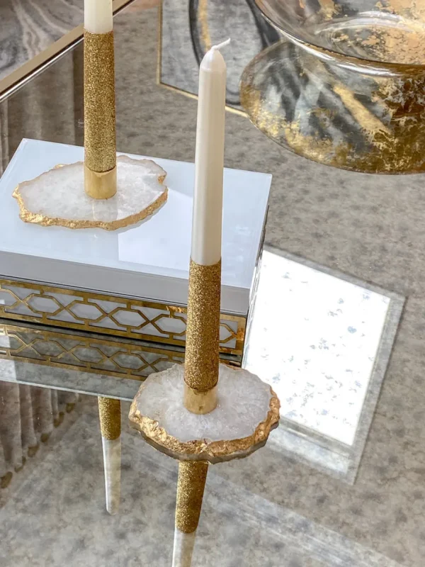 Inspire Me! Home Decor Agate Candle Holder