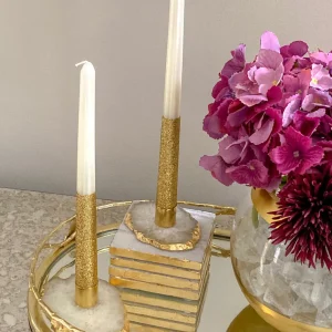 Inspire Me! Home Decor Agate Candle Holder