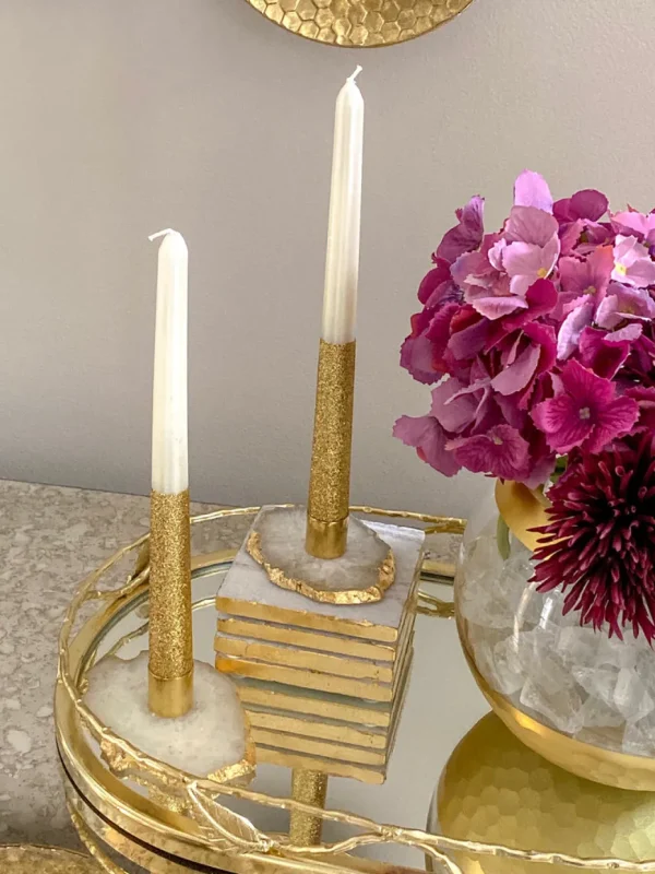 Inspire Me! Home Decor Agate Candle Holder