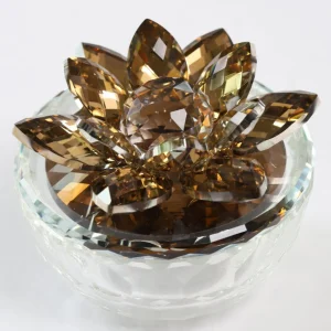 Inspire Me! Home Decor Amber Crystal Flower Box