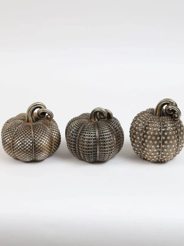 Inspire Me! Home Decor Antique Gold Resin Pumpkin (3 Styles)