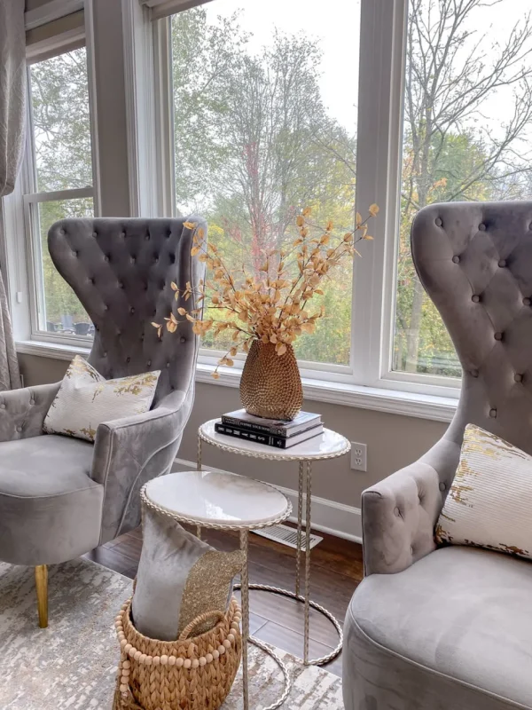 Inspire Me! Home Decor Beaded Textured Wide Gold Vase