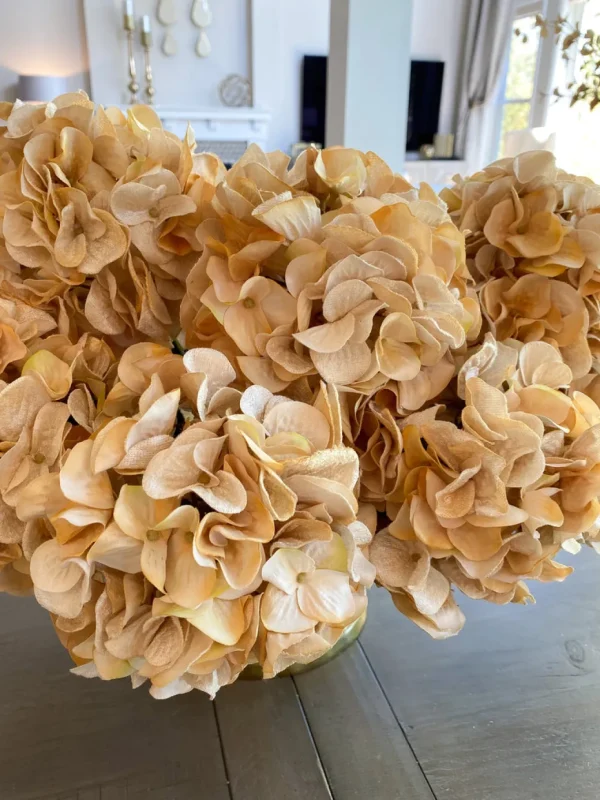 Inspire Me! Home Decor Beige Velvet And Silk Hydrangea Stem
