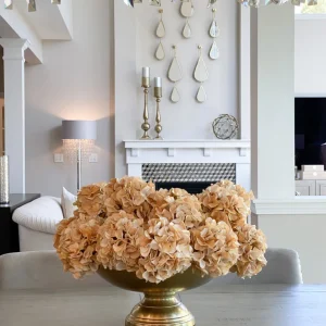 Inspire Me! Home Decor Beige Velvet And Silk Hydrangea Stem