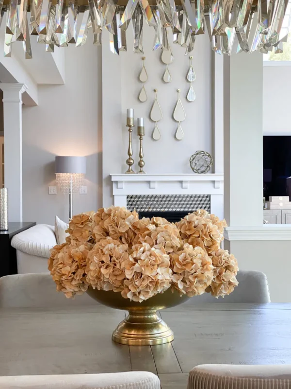 Inspire Me! Home Decor Beige Velvet And Silk Hydrangea Stem
