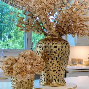 Inspire Me! Home Decor Beige Velvet And Silk Hydrangea Stem