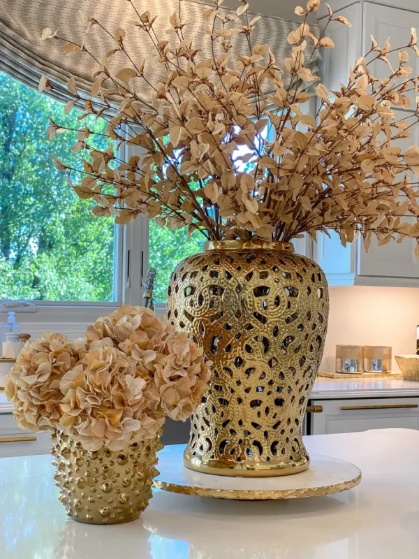Inspire Me! Home Decor Beige Velvet And Silk Hydrangea Stem