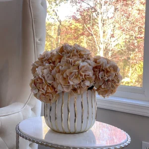 Inspire Me! Home Decor Beige Velvet And Silk Hydrangea Stem