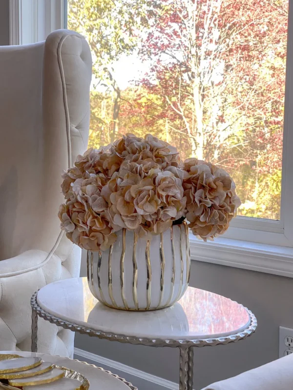 Inspire Me! Home Decor Beige Velvet And Silk Hydrangea Stem