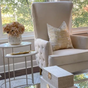 Inspire Me! Home Decor Beige Velvet And Silk Hydrangea Stem