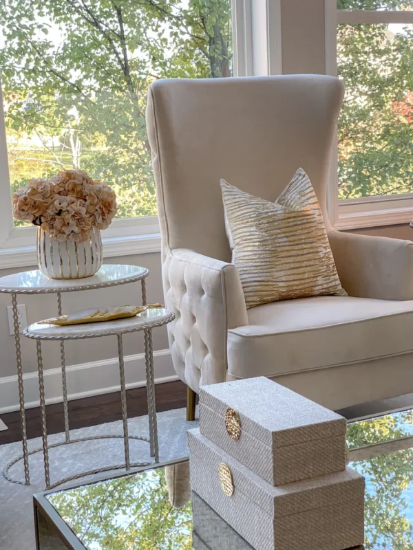 Inspire Me! Home Decor Beige Velvet And Silk Hydrangea Stem